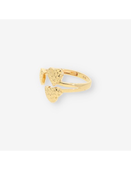 Anillo corazones oro