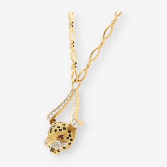 Gargantilla tigre oro y brillantes