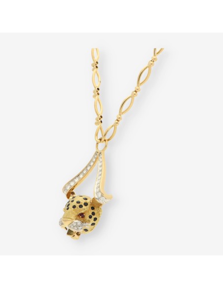 Gargantilla tigre oro y brillantes