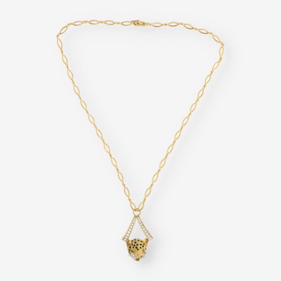 Gargantilla tigre oro y brillantes