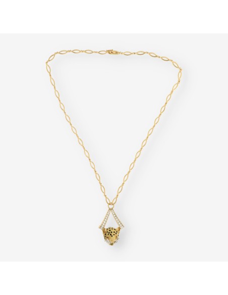 Gargantilla tigre oro y brillantes