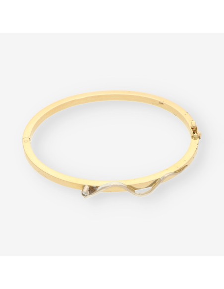 Esclava oro blanco, amarillo y brillante