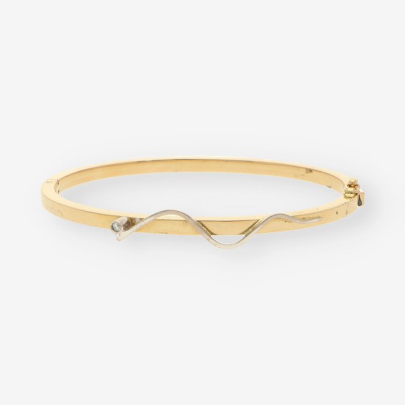 Esclava oro blanco, amarillo y brillante