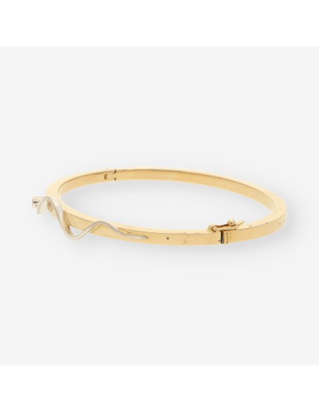 Esclava oro blanco, amarillo y brillante