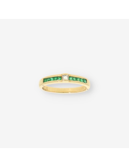 Anillo oro esmeralda y brillantes