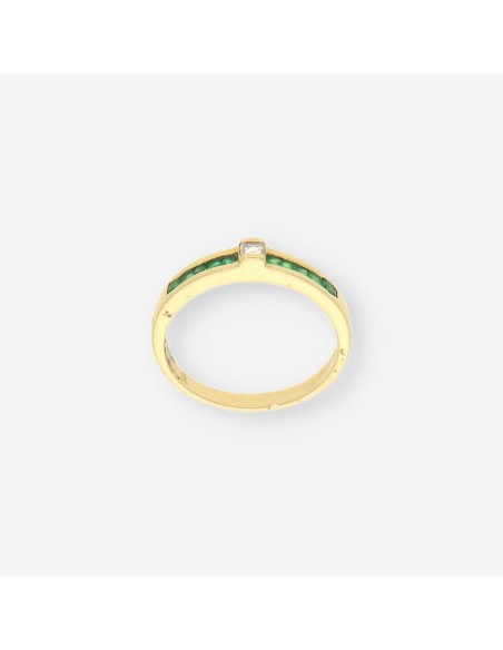 Anillo oro esmeralda y brillantes