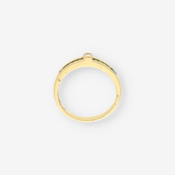Anillo oro esmeralda y brillantes