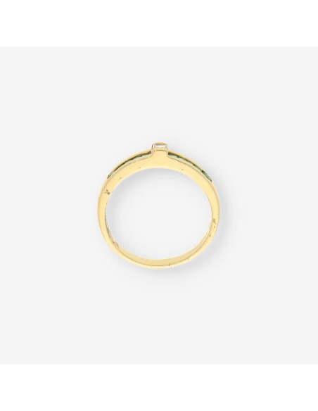 Anillo oro esmeralda y brillantes