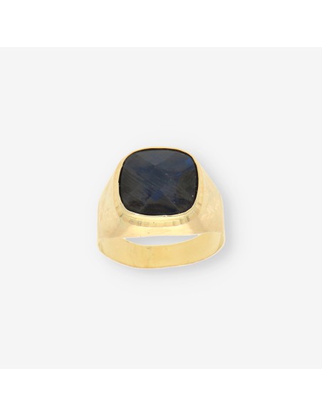Anillo piedra azul y oro