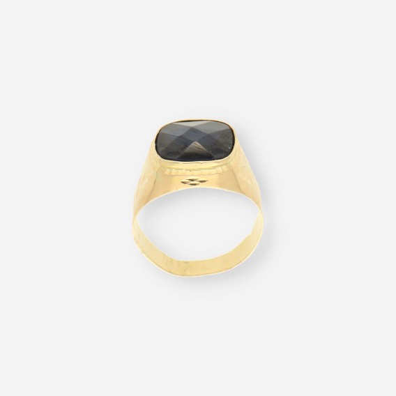 Anillo piedra azul y oro