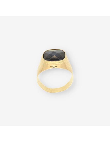 Anillo piedra azul y oro