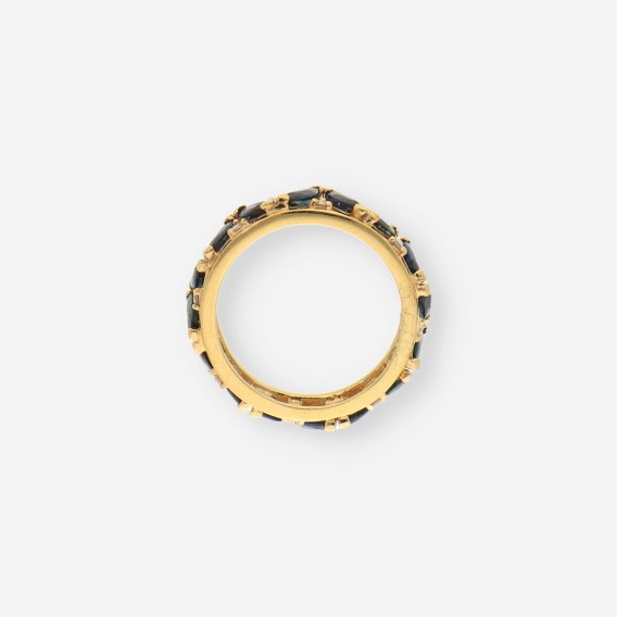 Anillo zafiros, oro y brillantes