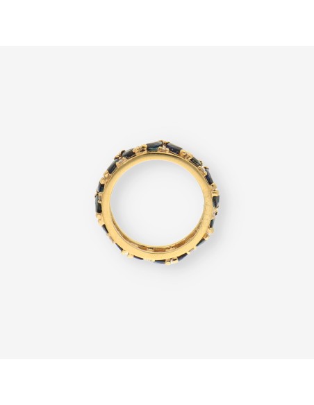 Anillo zafiros, oro y brillantes