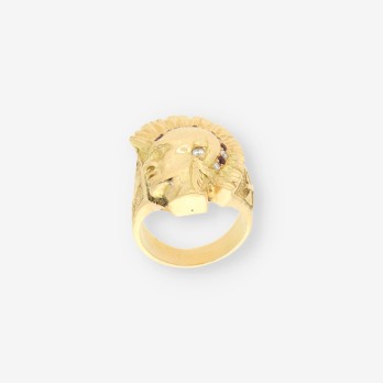 Anillo Guerrero oro y brillantes 2