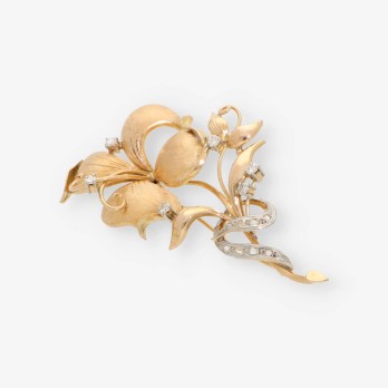 Broche de oro 18kt con brillantes 2