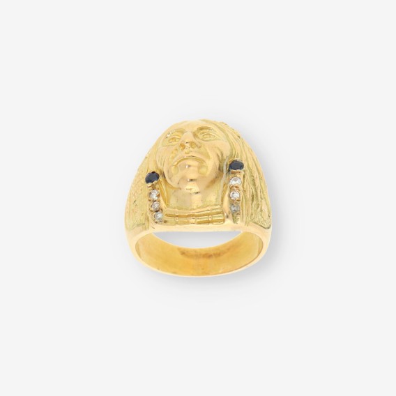 Anillo Indio oro zafiro y brillantes