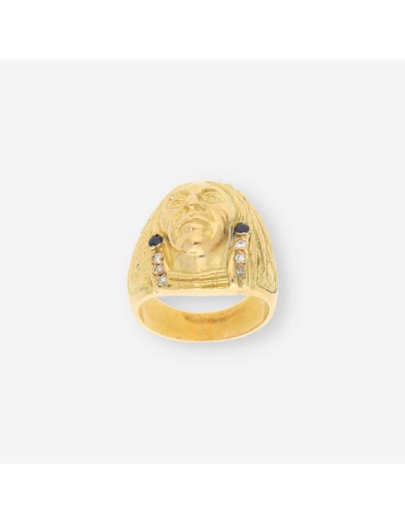 Anillo Indio oro zafiro y brillantes
