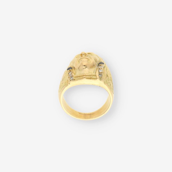 Anillo Indio oro zafiro y brillantes