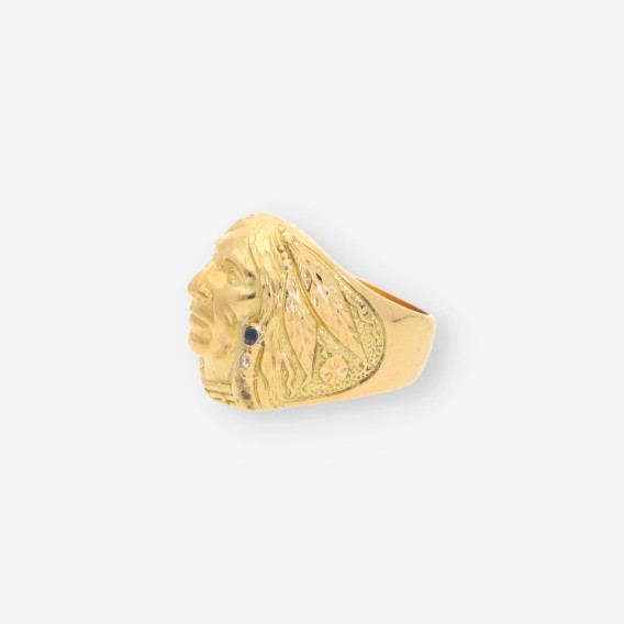 Anillo Indio oro zafiro y brillantes
