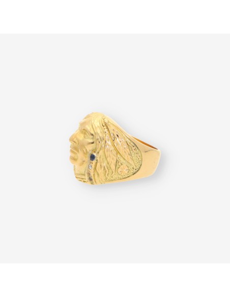 Anillo Indio oro zafiro y brillantes