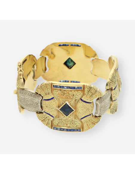Pulsera Vintage zafiros y oro