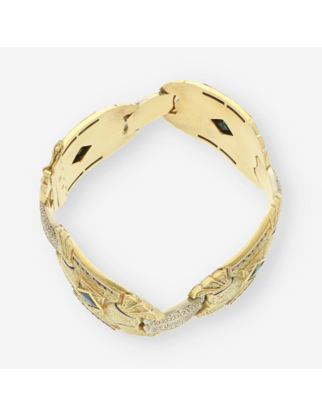 Pulsera Vintage zafiros y oro