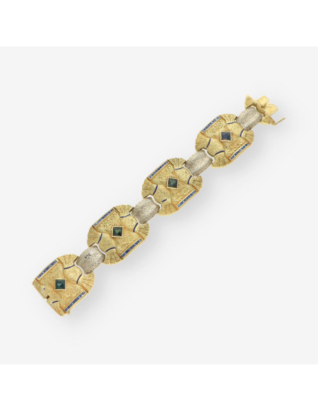 Pulsera Vintage zafiros y oro