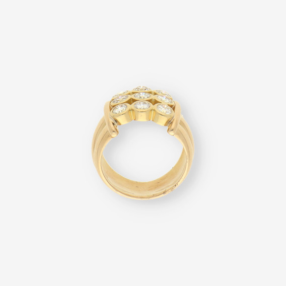 Anillo oro 9 brillantes