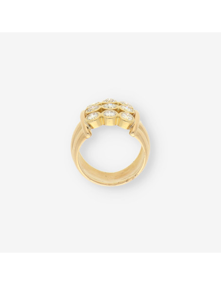 Anillo oro 9 brillantes