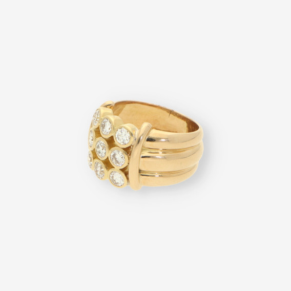Anillo oro 9 brillantes