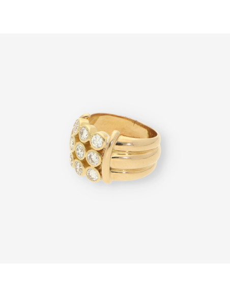 Anillo oro 9 brillantes