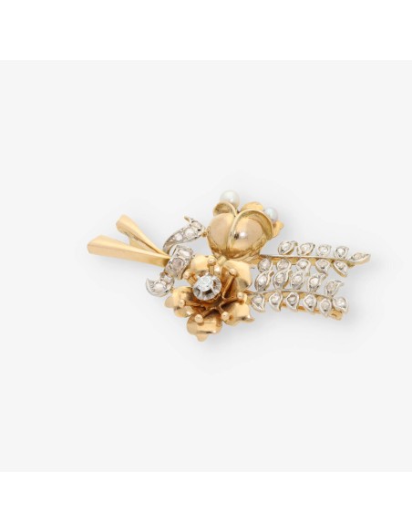 Broche de oro 18kt con diamantes