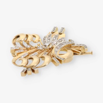 Broche de oro 18kt con diamantes 2