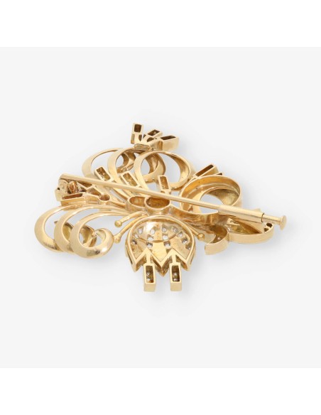 Broche de oro 18kt con diamantes