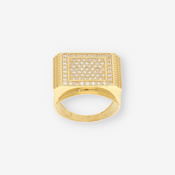 Anillo caballero oro y circonitas