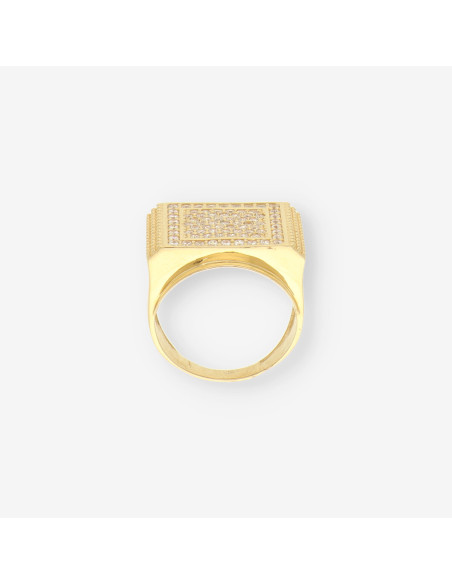 Anillo caballero oro y circonitas