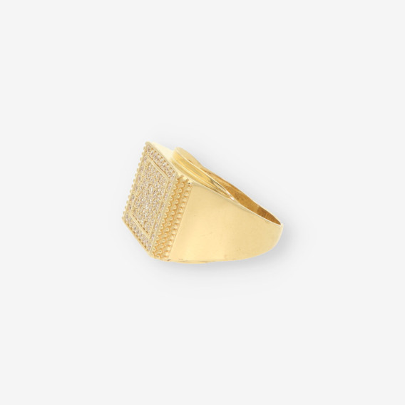 Anillo caballero oro y circonitas