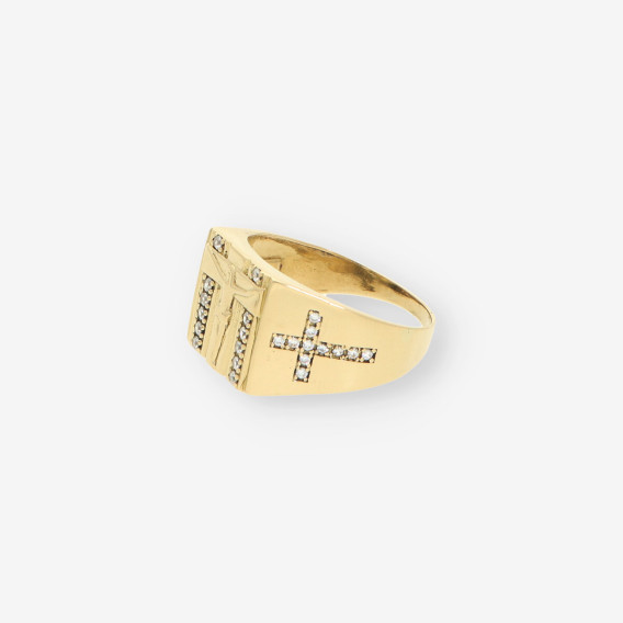 Anillo con cruz oro 