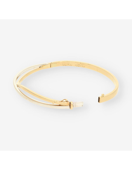 Esclava oro blanco y amarillo