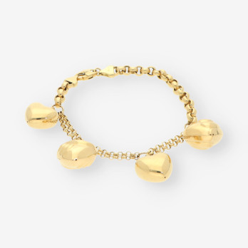 Pulsera con corazones oro