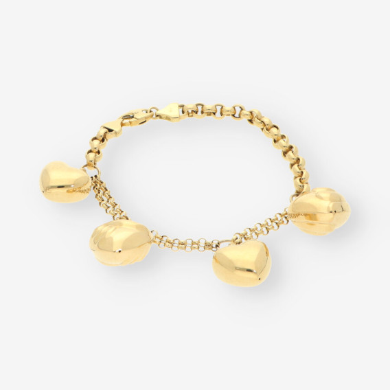 Pulsera con corazones oro