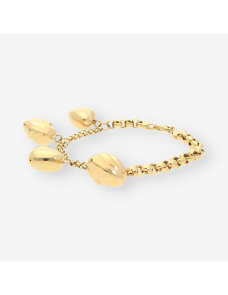 Pulsera con corazones oro