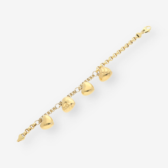 Pulsera con corazones oro