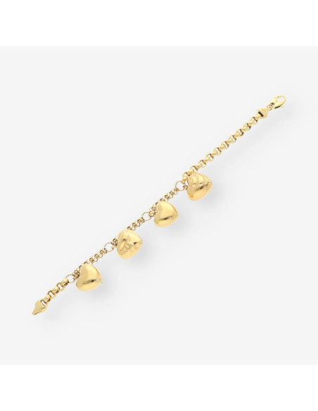 Pulsera con corazones oro
