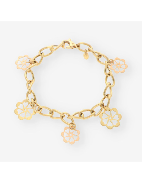 Pulsera con colgantes oro
