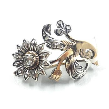 Antiguo broche de oro y diamantes