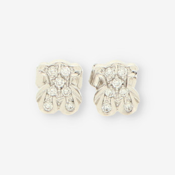 Pendientes oso oro blanco y bri TOUS