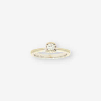 Anillo oro bl. solitario brillantes TOUS