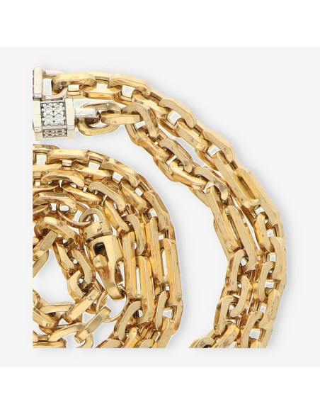 Cadena oro bl./amarillo y circonitas