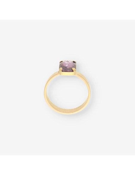 Anillo oro piedra lila